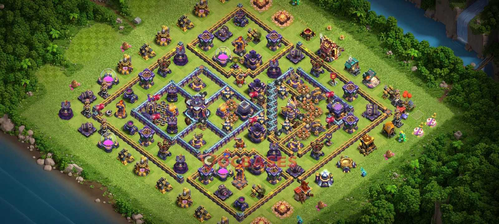Anti-3 Star (War) Base TH15 with Link | Clash of Clans Bases | Layouts ID 6fr80