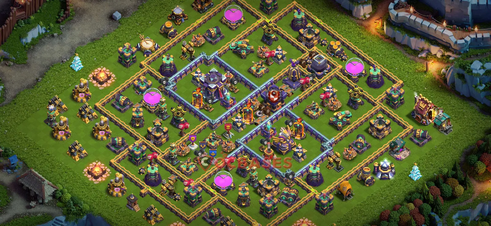 Anti-3 Star (War) Base TH15 with Link | Clash of Clans Bases | Layouts ID 6mzq2