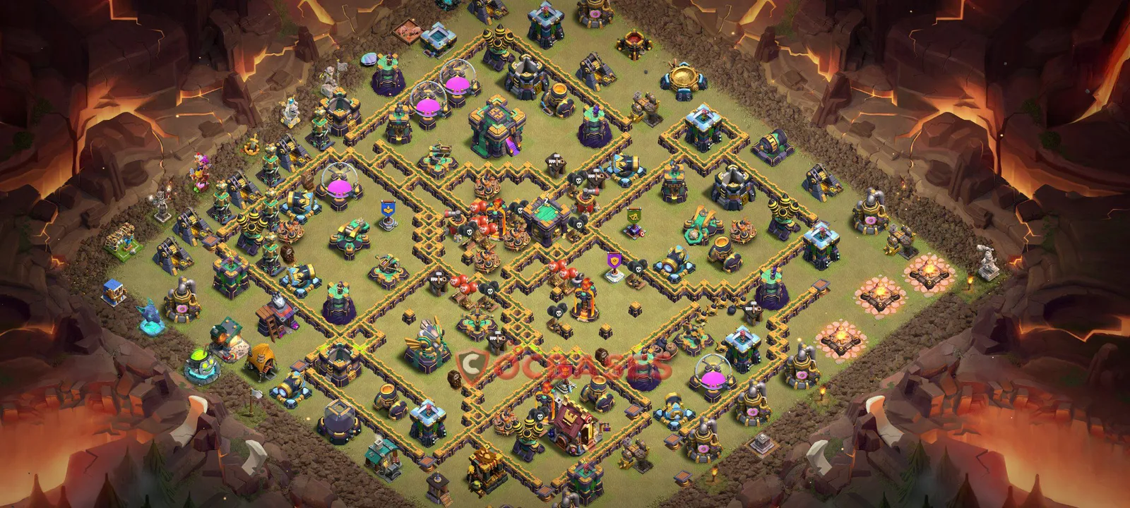 Anti-3 Star (War) Base TH14 with Link | Clash of Clans Bases | Layouts ID 7935e