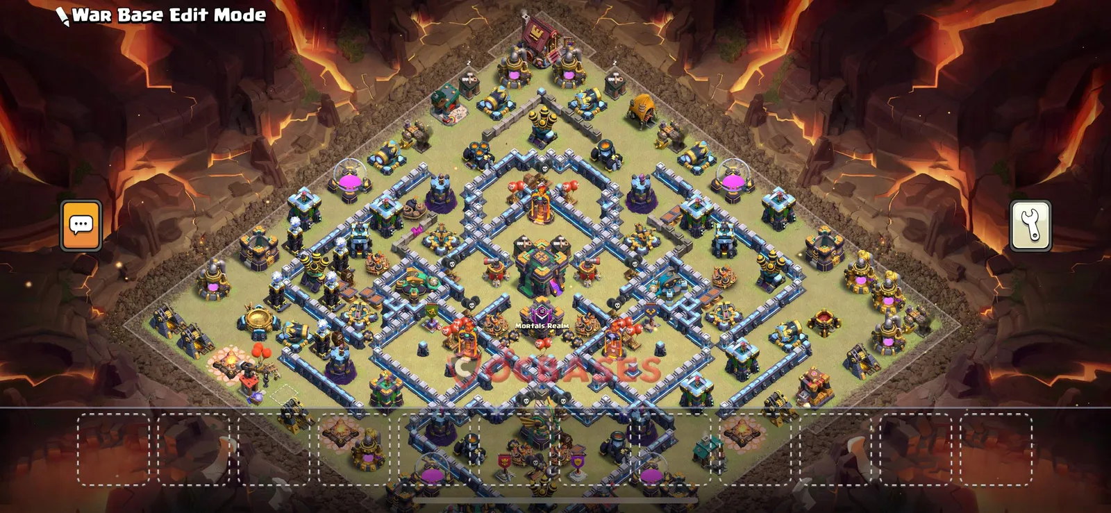 Anti-3 Star (War) Base TH14 with Link | Clash of Clans Bases | Layouts ID 7p9ud