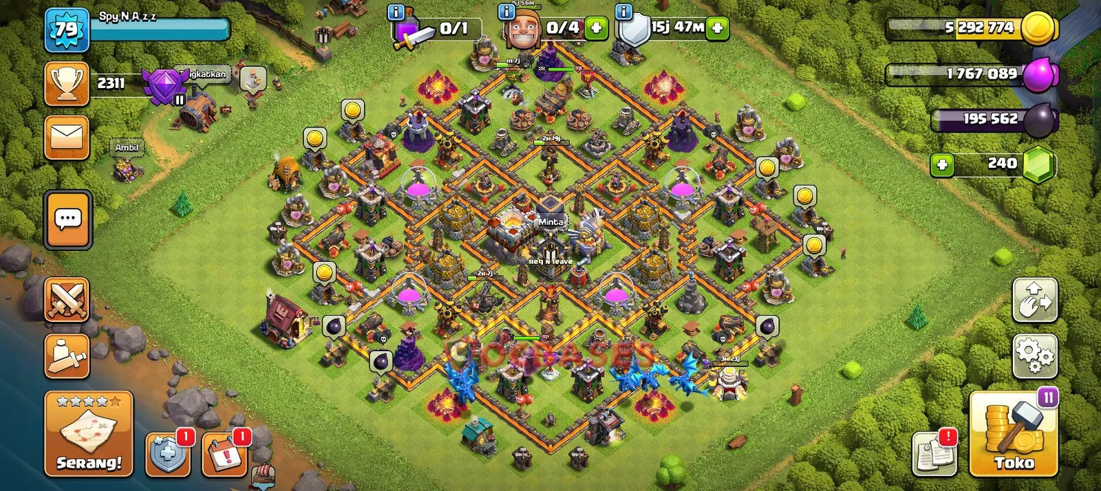 Anti-3 Star (War) Base TH11 with Link | Clash of Clans Bases | Layouts ID 7x5sr