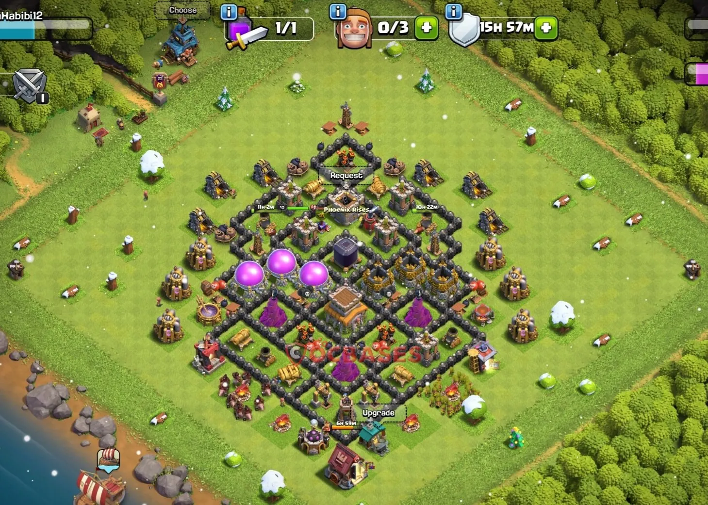 Anti-3 Star (War) Base TH8 with Link | Clash of Clans Bases | Layouts ID 82fbx