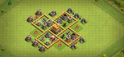 Anti-3 Star (War) Base TH5 with Link | Clash of Clans Bases | Layouts ID 85me1