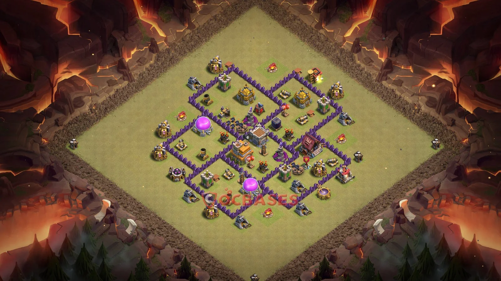 Anti-3 Star (War) Base TH7 with Link | Clash of Clans Bases | Layouts ID 9dc6g