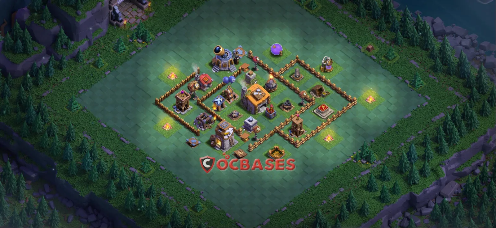 Anti-3 Star (War) Base BH6 with Link | Clash of Clans Bases | Layouts ID a2oax