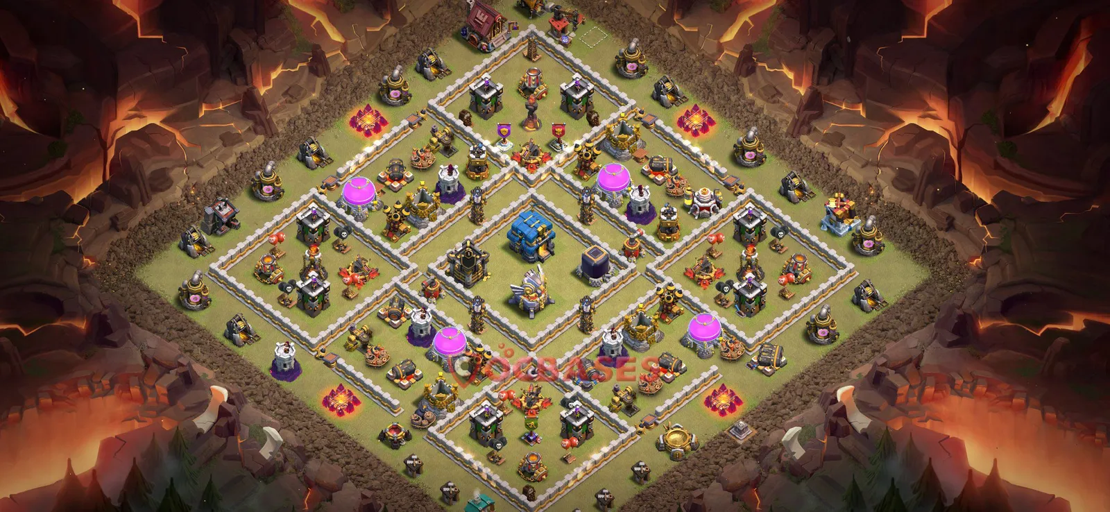 Anti-3 Star (War) Base TH12 with Link | Clash of Clans Bases | Layouts ID cva0u