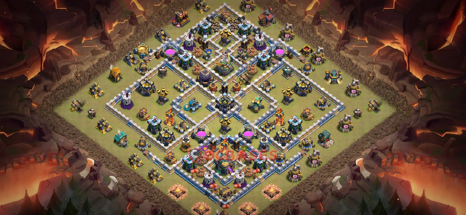 Anti-3 Star (War) Base TH14 with Link | Clash of Clans Bases | Layouts ID czj57