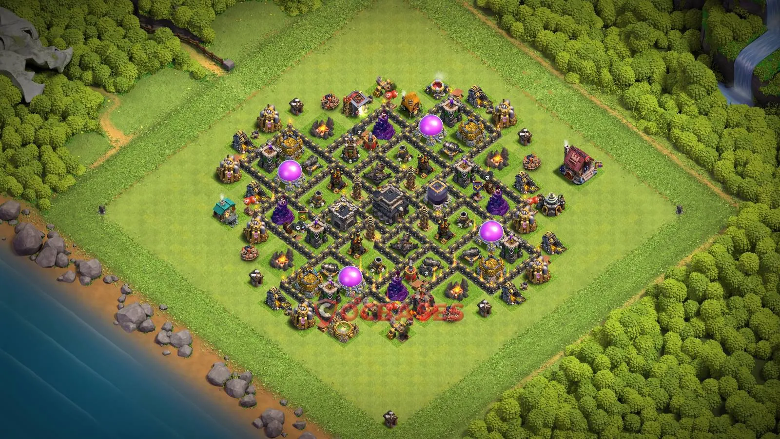 Anti-3 Star (War) Base TH9 with Link | Clash of Clans Bases | Layouts ID dgt0f