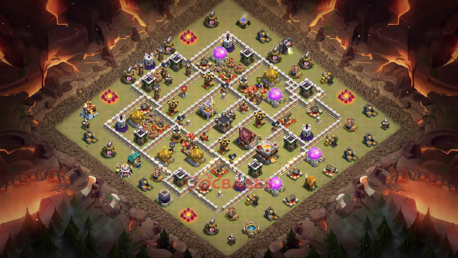 Anti-3 Star (War) Base TH11 with Link | Clash of Clans Bases | Layouts ID etos2