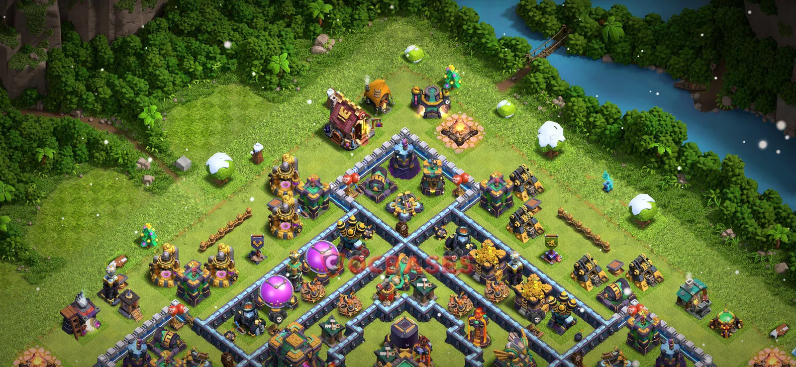 Anti-3 Star (War) Base TH14 with Link | Clash of Clans Bases | Layouts ID eyhbr
