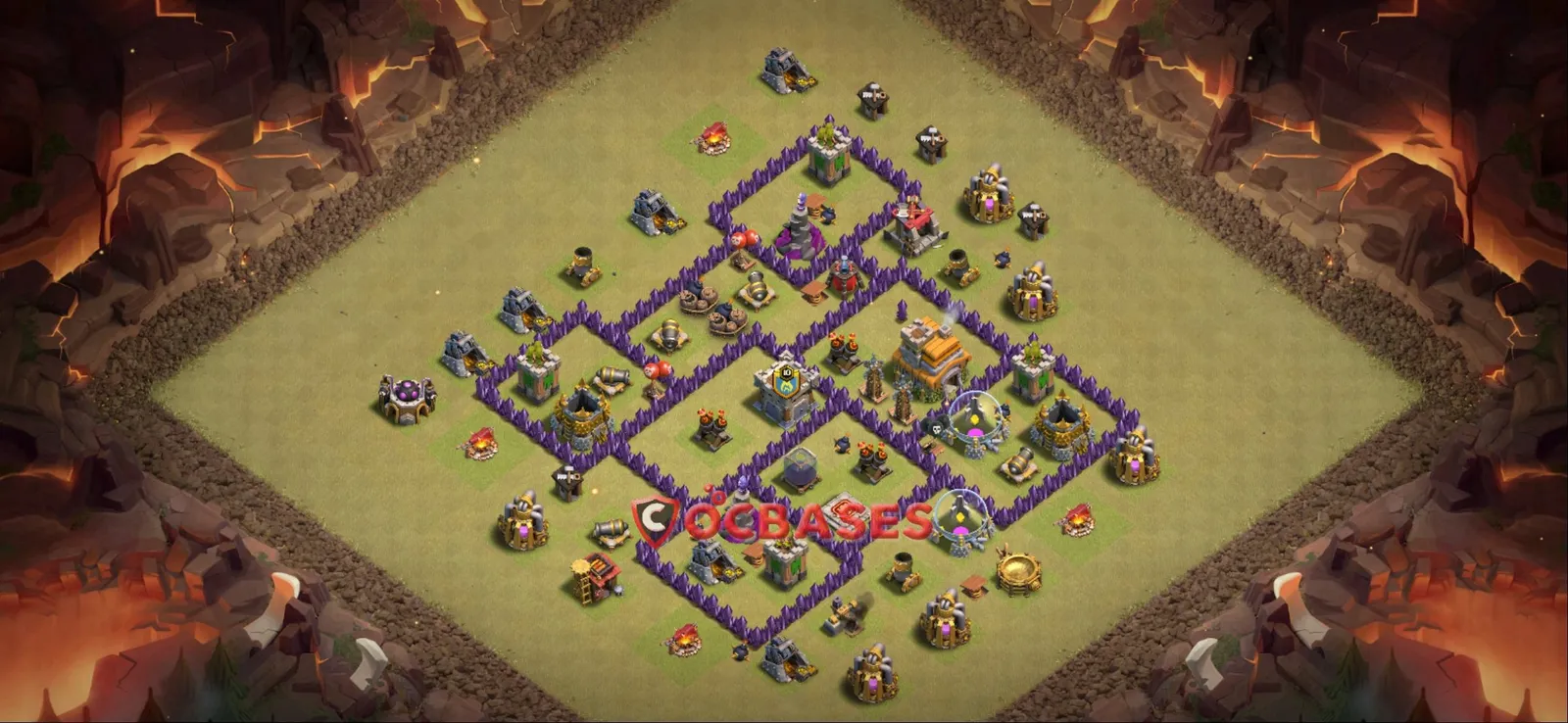 Anti-3 Star (War) Base TH7 with Link | Clash of Clans Bases | Layouts ID fju1l