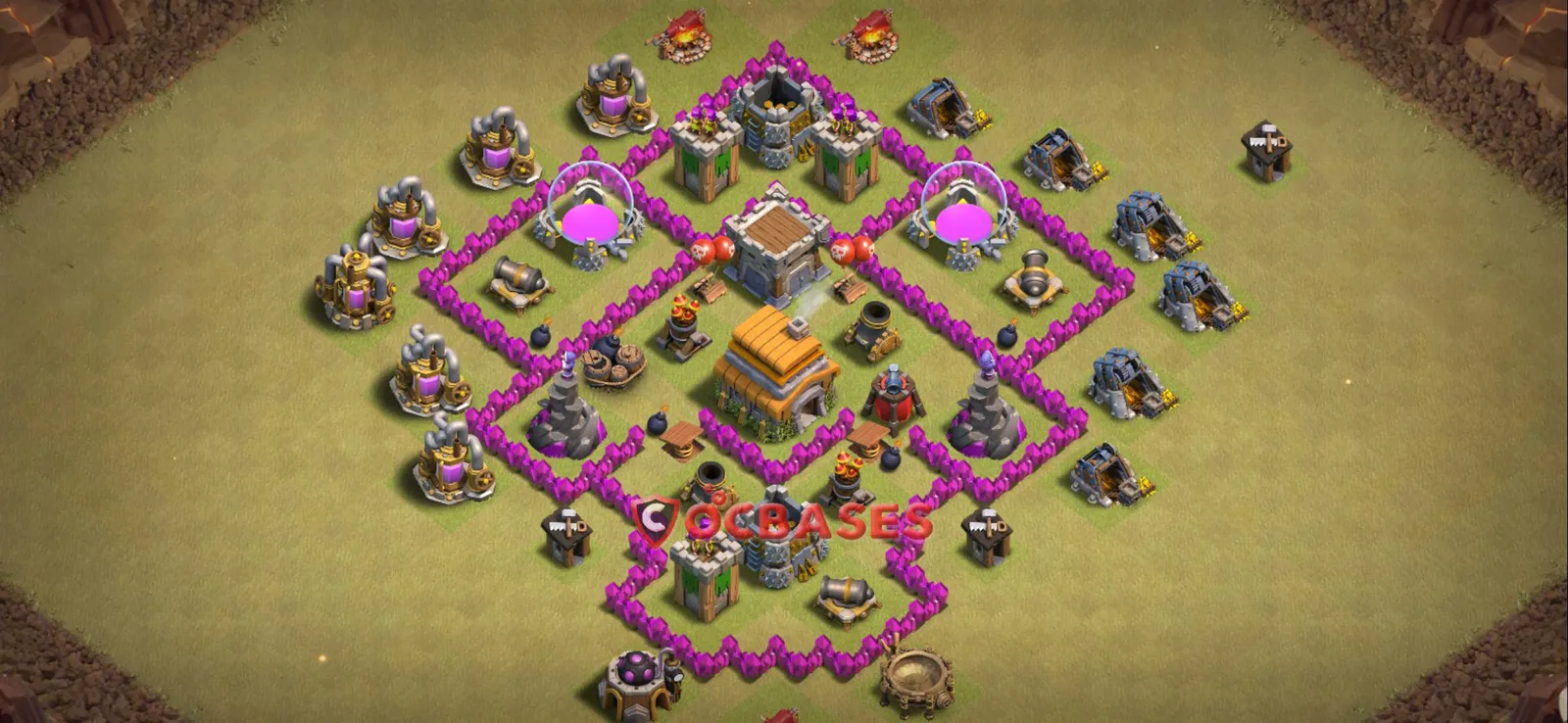 Anti-3 Star (War) Base TH6 with Link | Clash of Clans Bases | Layouts ID flacx