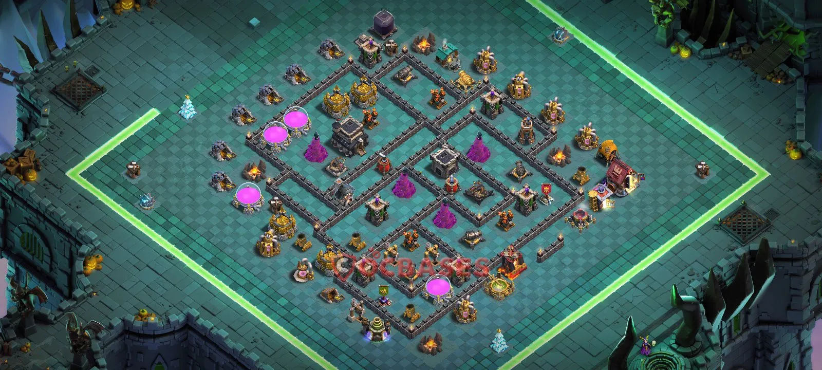 Anti-3 Star (War) Base TH9 with Link | Clash of Clans Bases | Layouts ID ho5pt