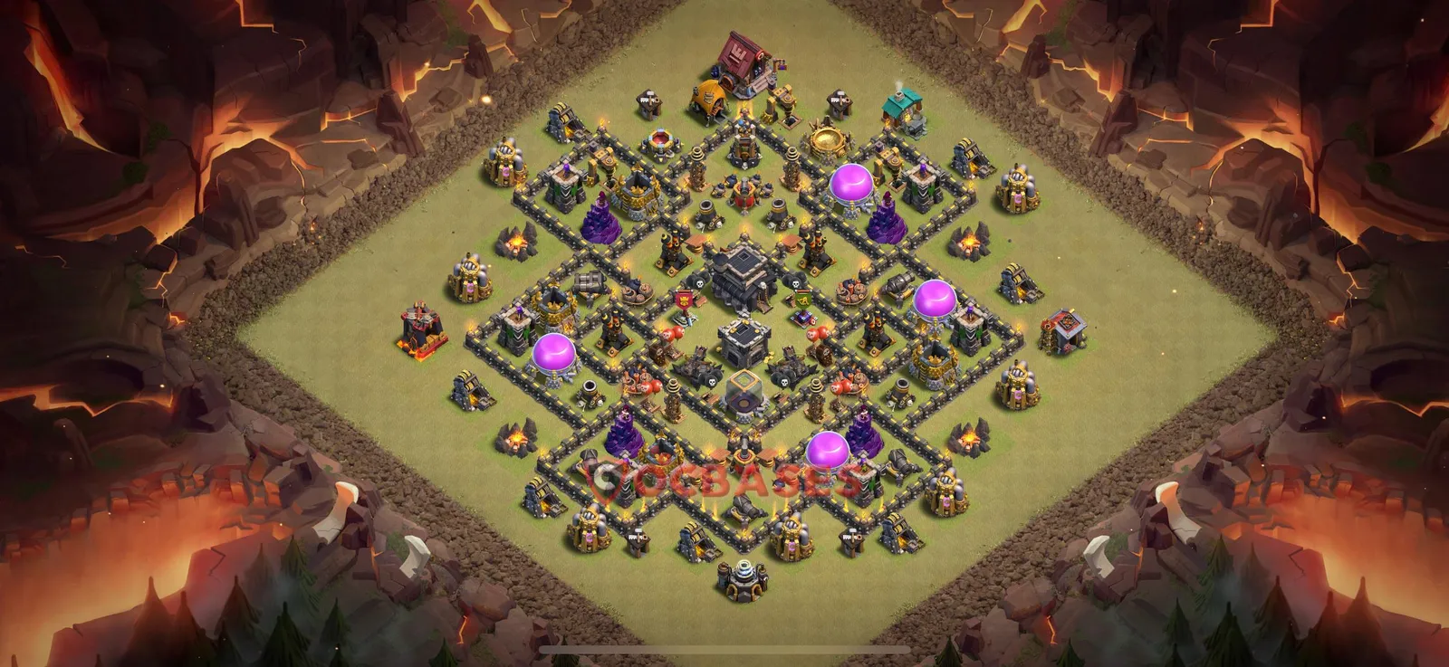 Anti-3 Star (War) Base TH9 with Link | Clash of Clans Bases | Layouts ID hyn7j