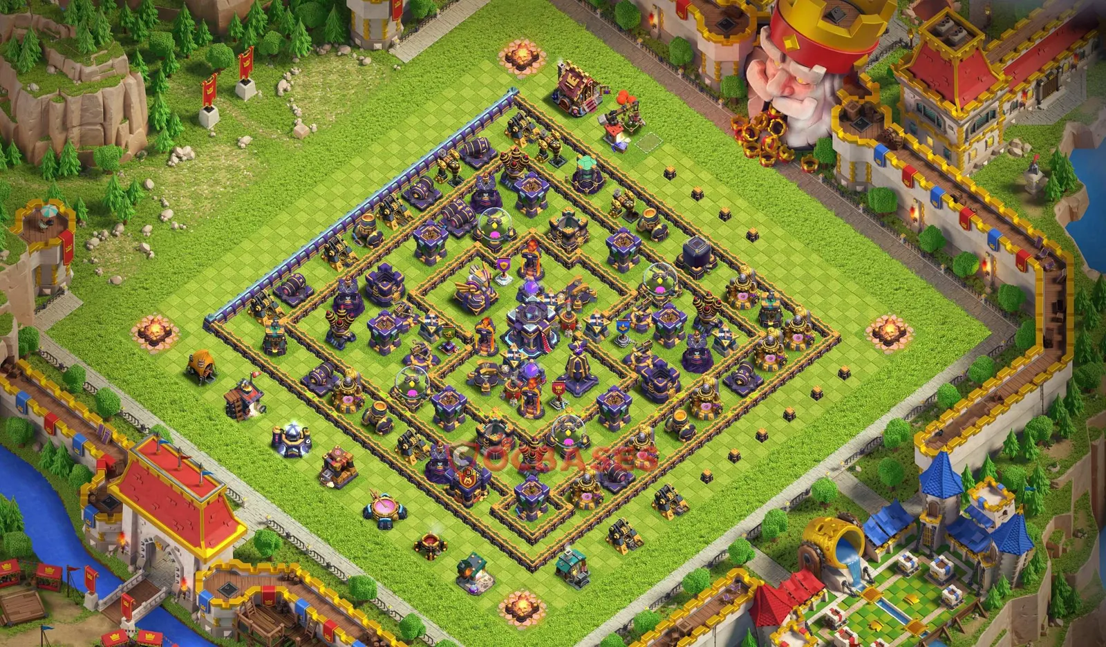 Anti-3 Star (War) Base TH15 with Link | Clash of Clans Bases | Layouts ID icro5