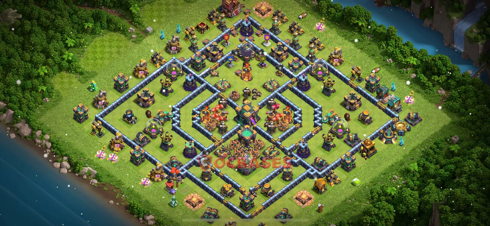 Anti-3 Star (War) Base TH14 with Link | Clash of Clans Bases | Layouts ID ievtr