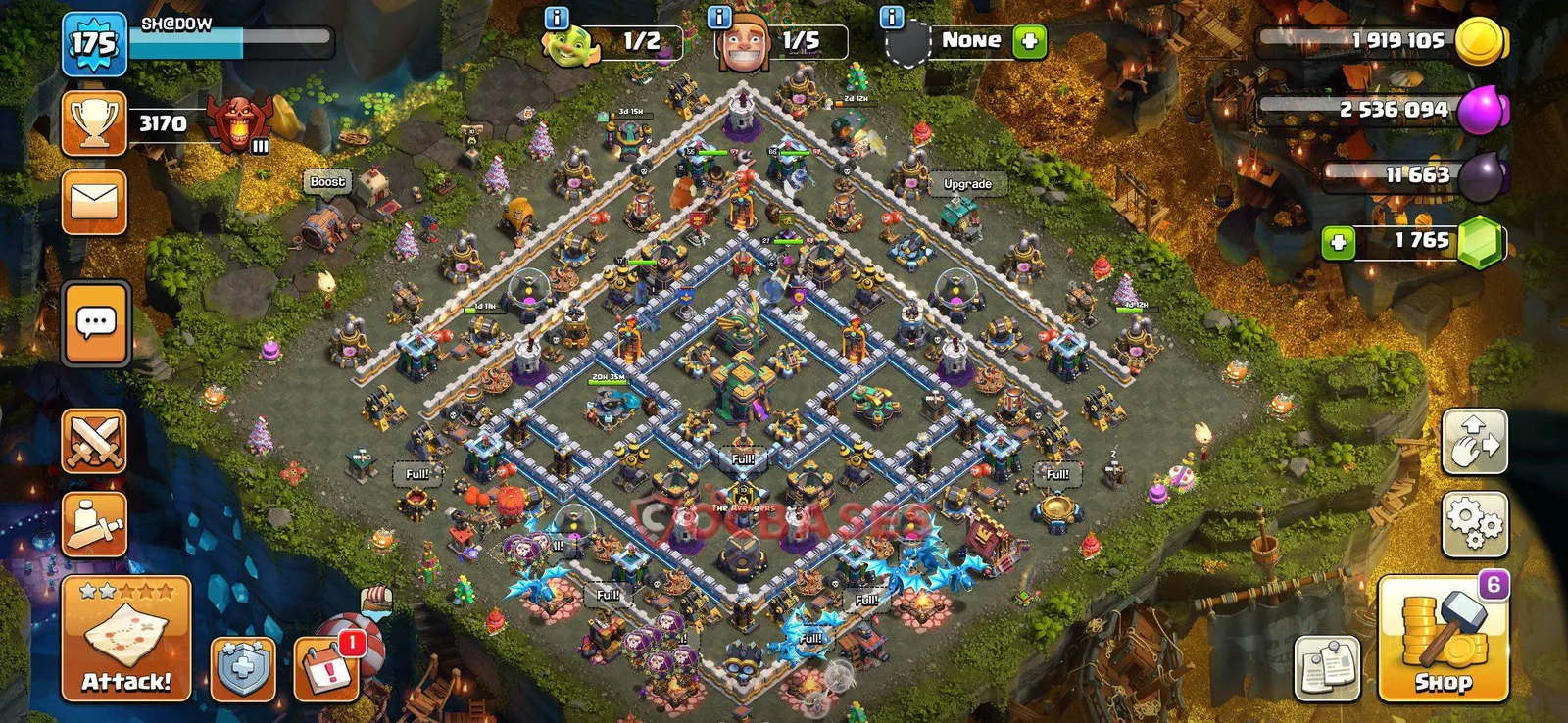 Anti-3 Star (War) Base TH14 with Link | Clash of Clans Bases | Layouts ID jqkoy
