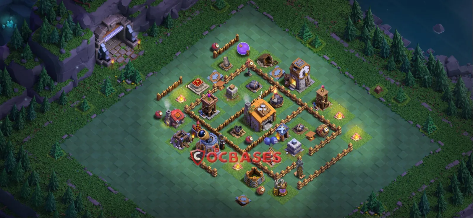 Anti-3 Star (War) Base BH6 with Link | Clash of Clans Bases | Layouts ID kach9