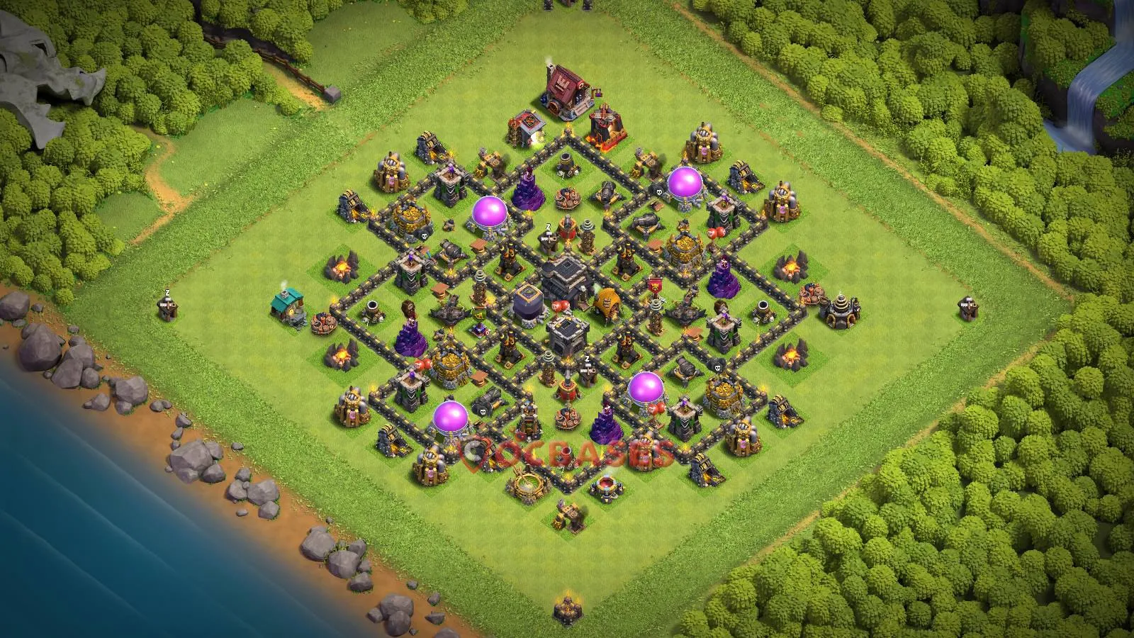 Anti-3 Star (War) Base TH9 with Link | Clash of Clans Bases | Layouts ID ke1u6