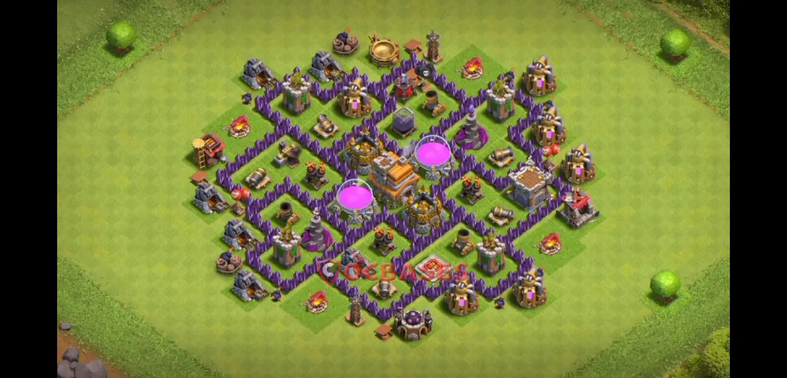 Anti-3 Star (War) Base TH7 with Link | Clash of Clans Bases | Layouts ID keh47