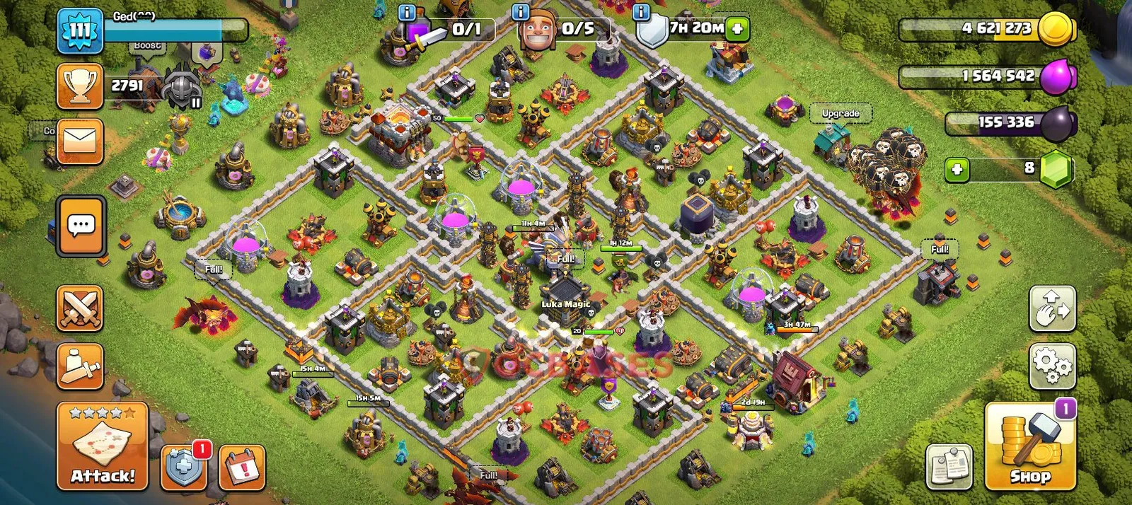 Anti-3 Star (War) Base TH11 with Link | Clash of Clans Bases | Layouts ID l3epq