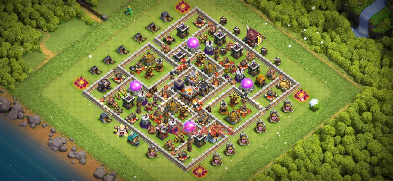 Anti-3 Star (War) Base TH11 with Link | Clash of Clans Bases | Layouts ID lczeb