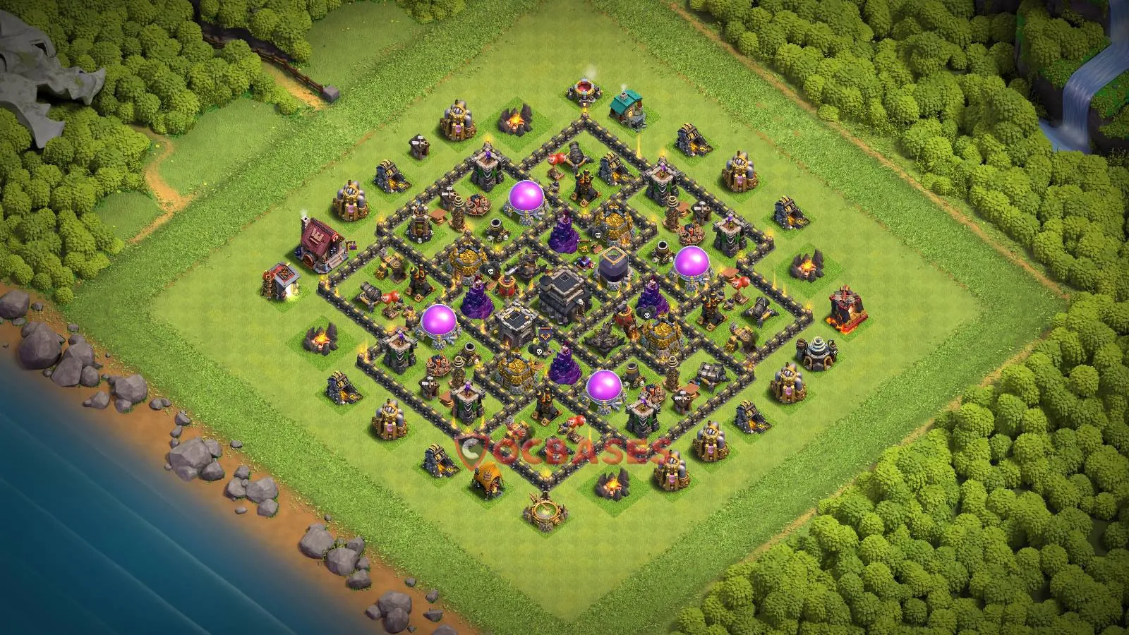 Anti-3 Star (War) Base TH9 with Link | Clash of Clans Bases | Layouts ID ljqiw