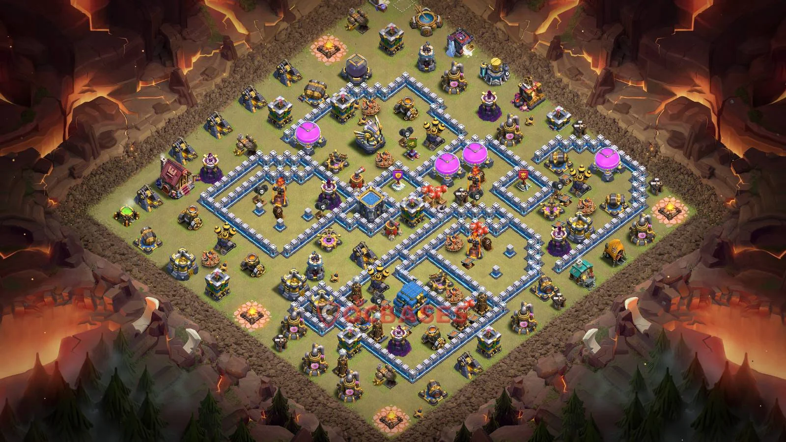 Anti-3 Star (War) Base TH12 with Link | Clash of Clans Bases | Layouts ID ni2gh
