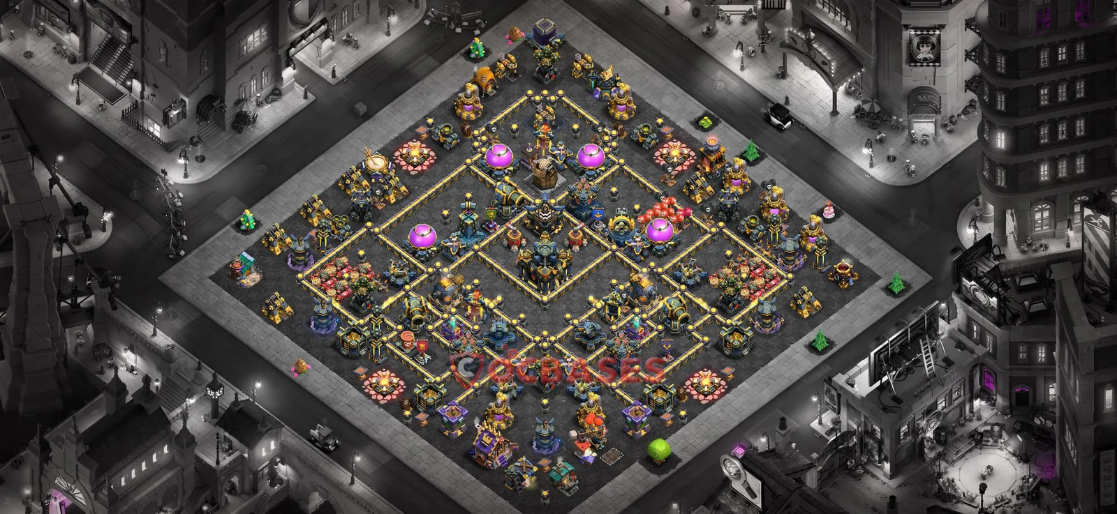 Anti-3 Star (War) Base TH17 with Link | Clash of Clans Bases | Layouts ID oxznf