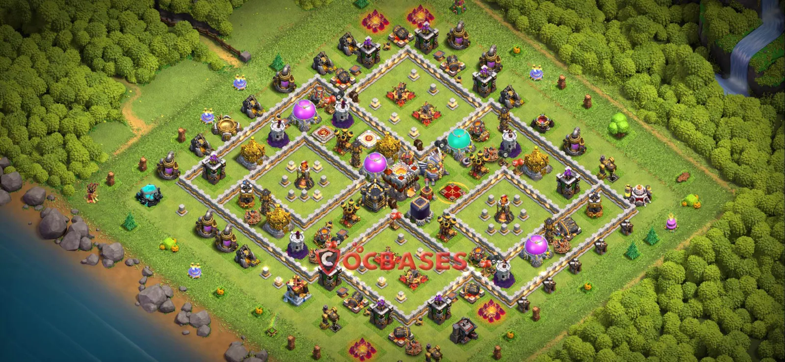 Anti-3 Star (War) Base TH11 with Link | Clash of Clans Bases | Layouts ID pmapl