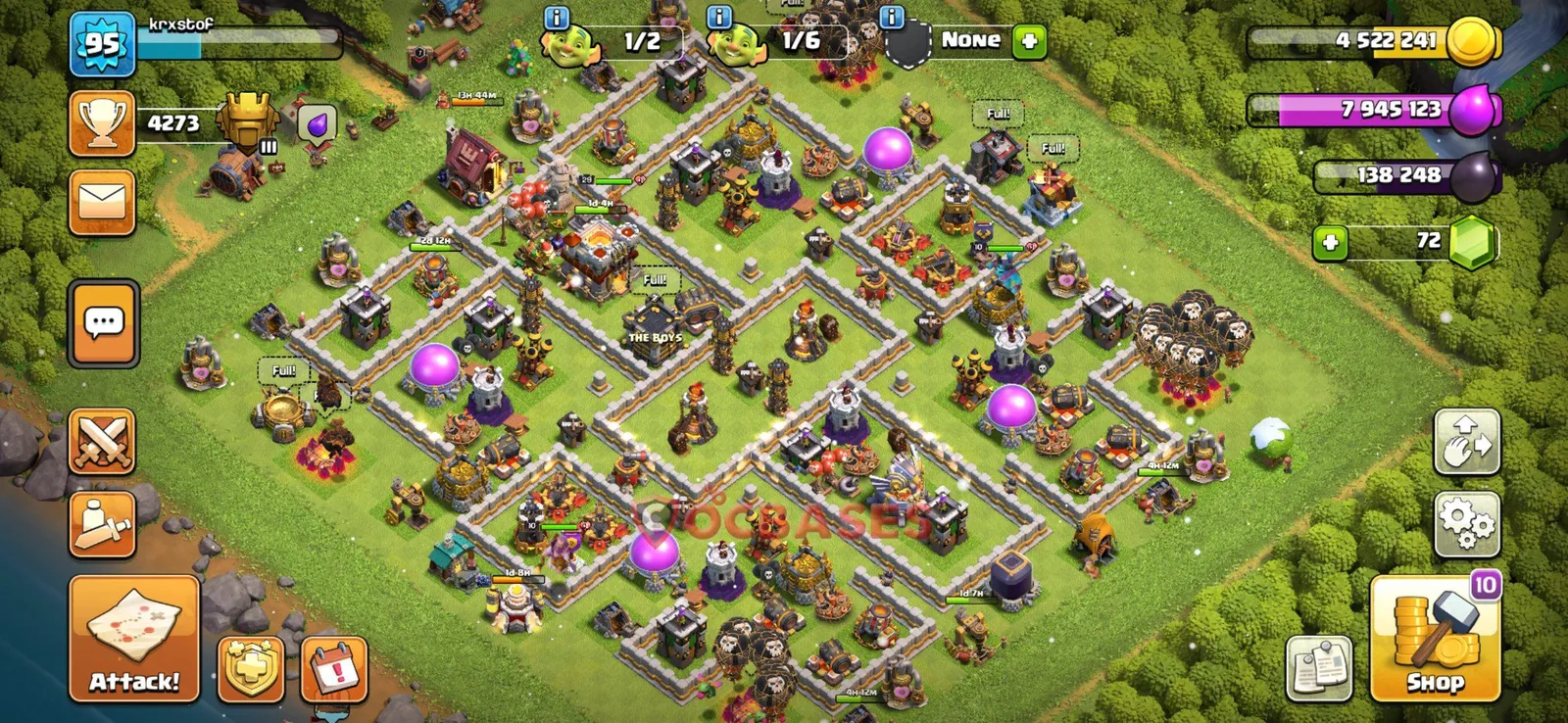 Anti-3 Star (War) Base TH11 with Link | Clash of Clans Bases | Layouts ID qsy2h