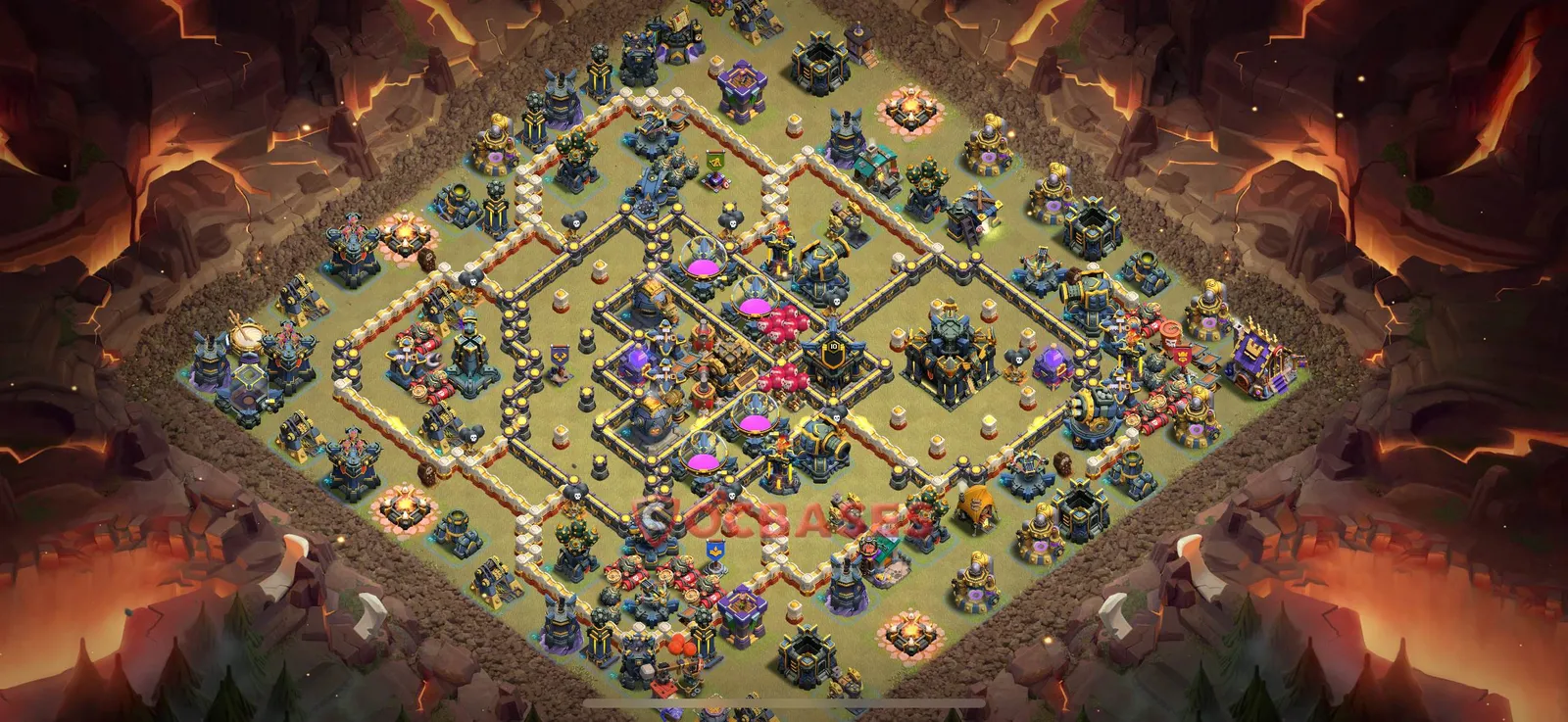 Anti-3 Star (War) Base TH17 with Link | Clash of Clans Bases | Layouts ID r60qh