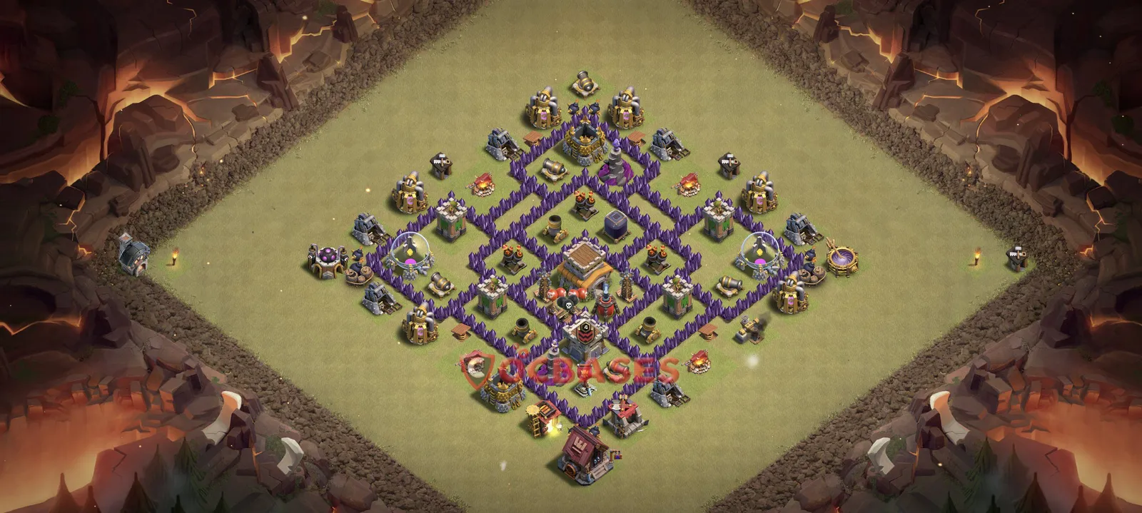Anti-3 Star (War) Base TH7 with Link | Clash of Clans Bases | Layouts ID r84r7