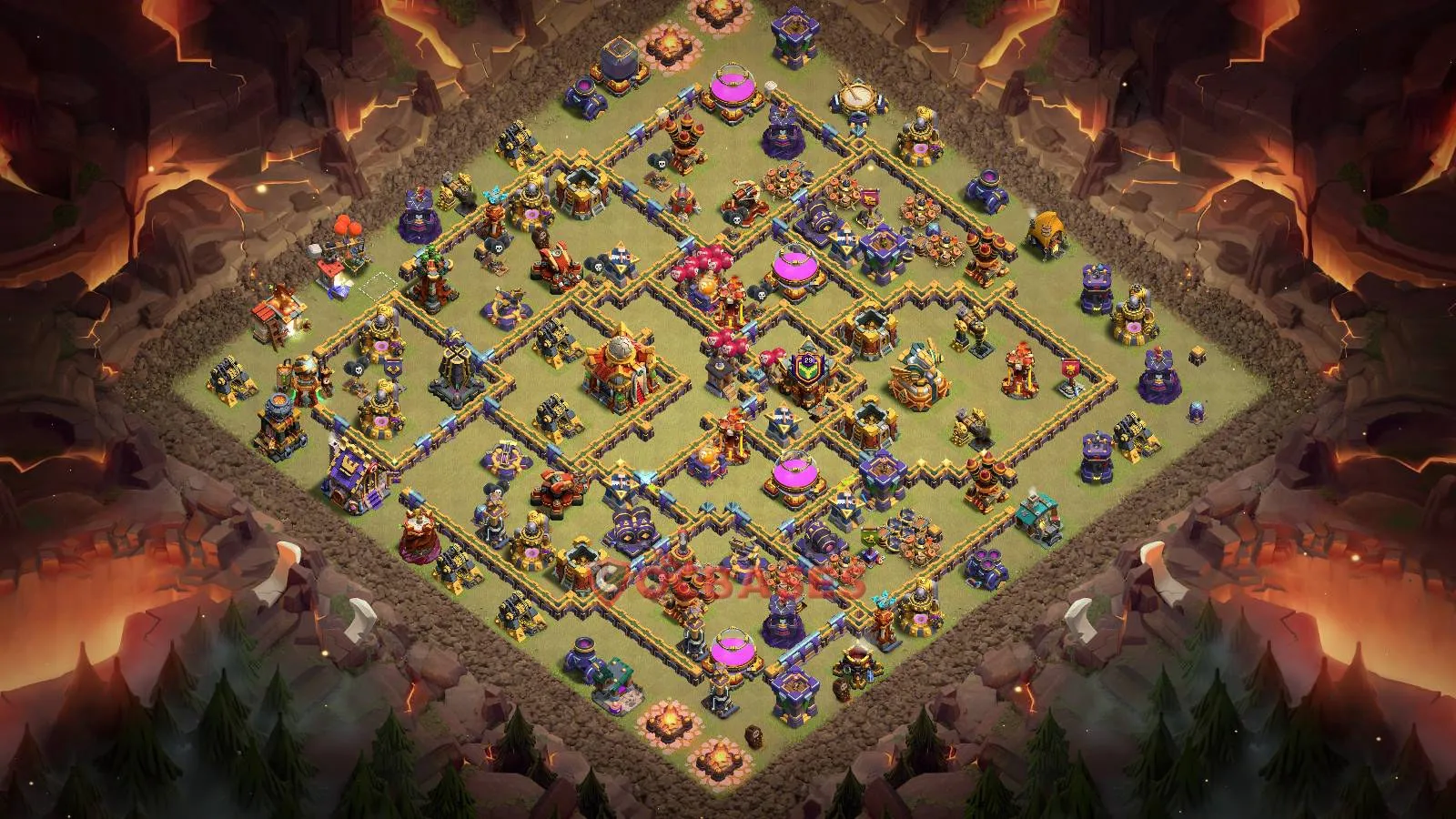 Anti-3 Star (War) Base TH16 with Link | Clash of Clans Bases | Layouts ID rze3l