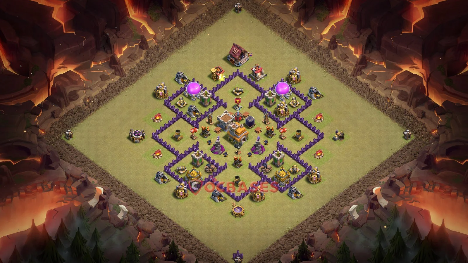 Anti-3 Star (War) Base TH7 with Link | Clash of Clans Bases | Layouts ID suwop