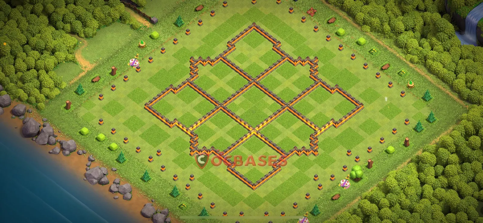 Anti-3 Star (War) Base TH10 with Link | Clash of Clans Bases | Layouts ID tezdm