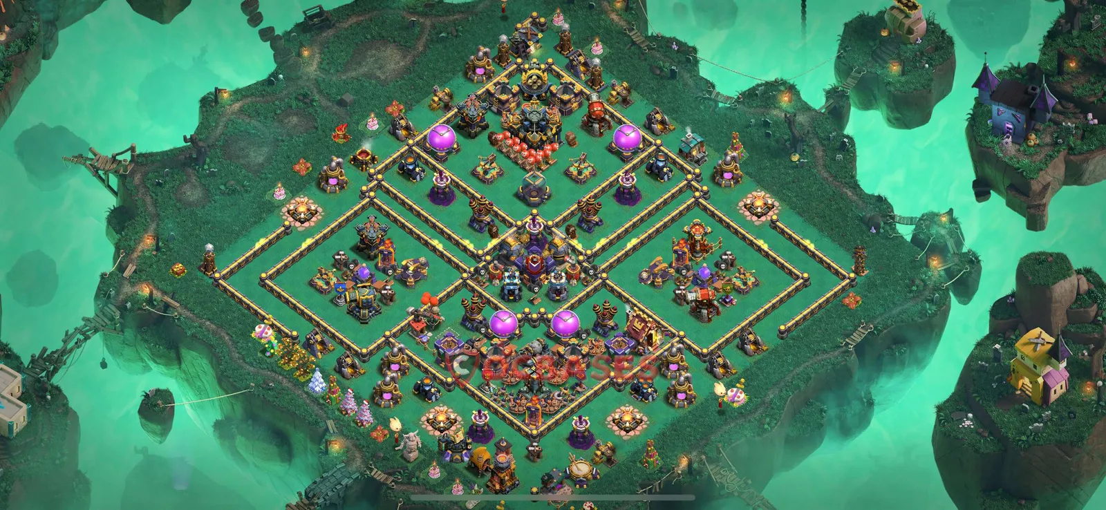 Anti-3 Star (War) Base TH17 with Link | Clash of Clans Bases | Layouts ID uvvn8