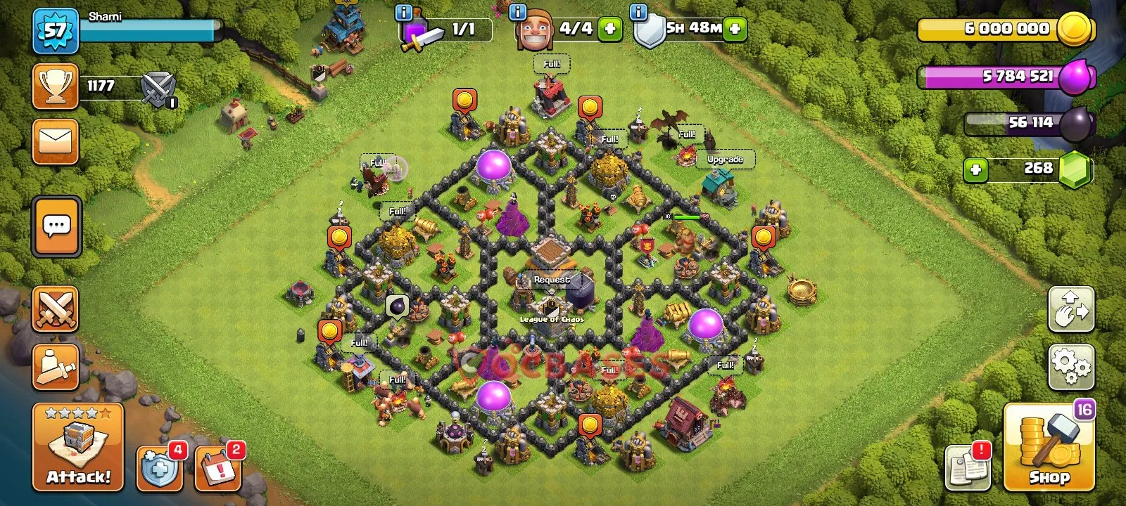 Anti-3 Star (War) Base TH8 with Link | Clash of Clans Bases | Layouts ID vcmse