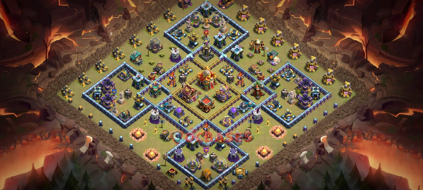 Anti-3 Star (War) Base TH16 with Link | Clash of Clans Bases | Layouts ID vtlj3
