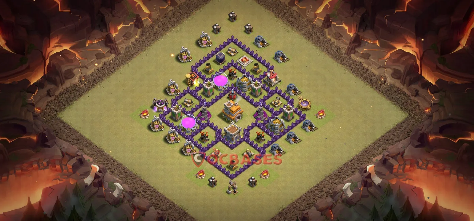 Anti-3 Star (War) Base TH7 with Link | Clash of Clans Bases | Layouts ID vx6zu