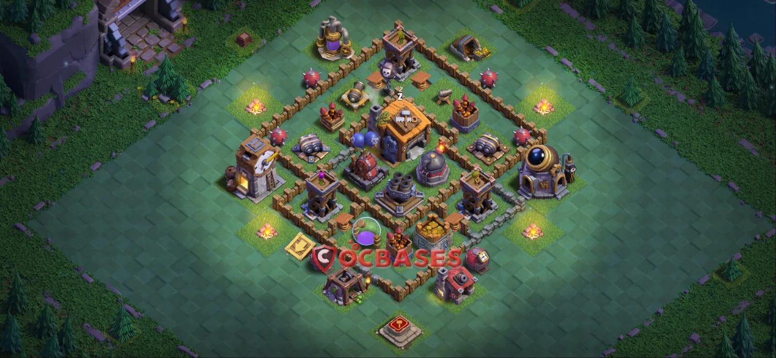 Anti-3 Star (War) Base BH7 with Link | Clash of Clans Bases | Layouts ID zght0