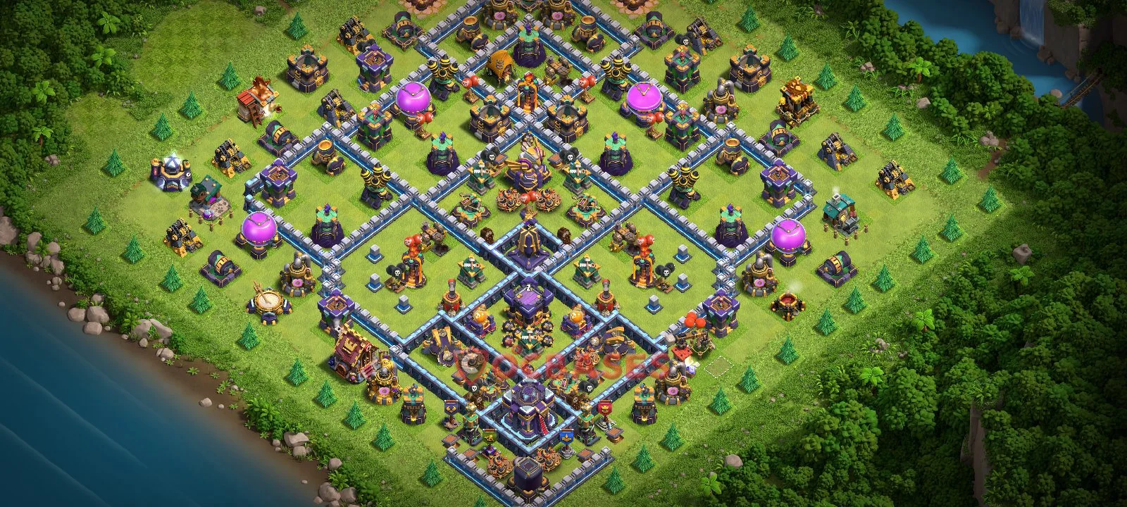 Anti-air (Defense) Base TH15 with Link | Clash of Clans Bases | Layouts ID 0mvye