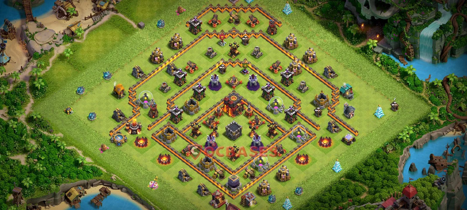 Anti-air (Defense) Base TH10 with Link | Clash of Clans Bases | Layouts ID 0so4u