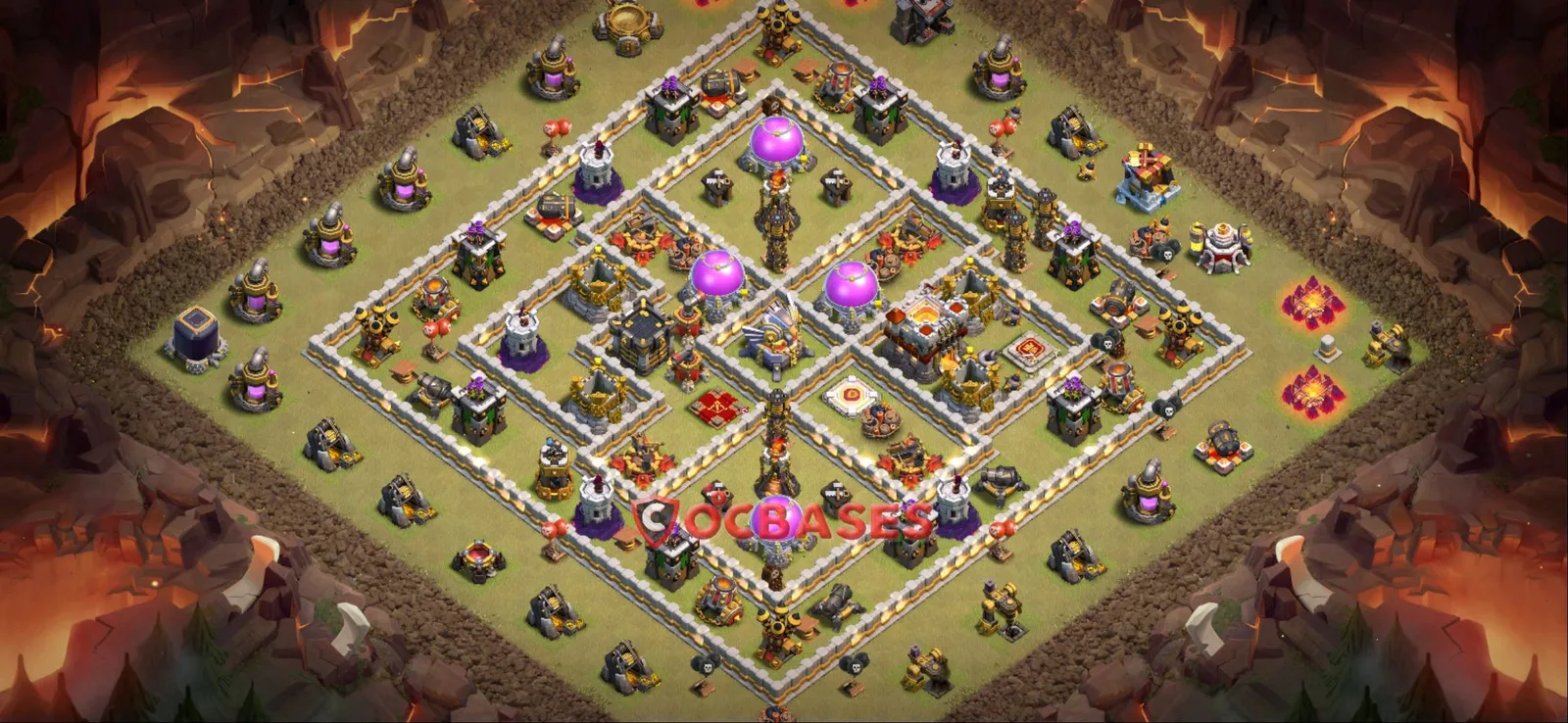 Anti-air (Defense) Base TH11 with Link | Clash of Clans Bases | Layouts ID 3nb88