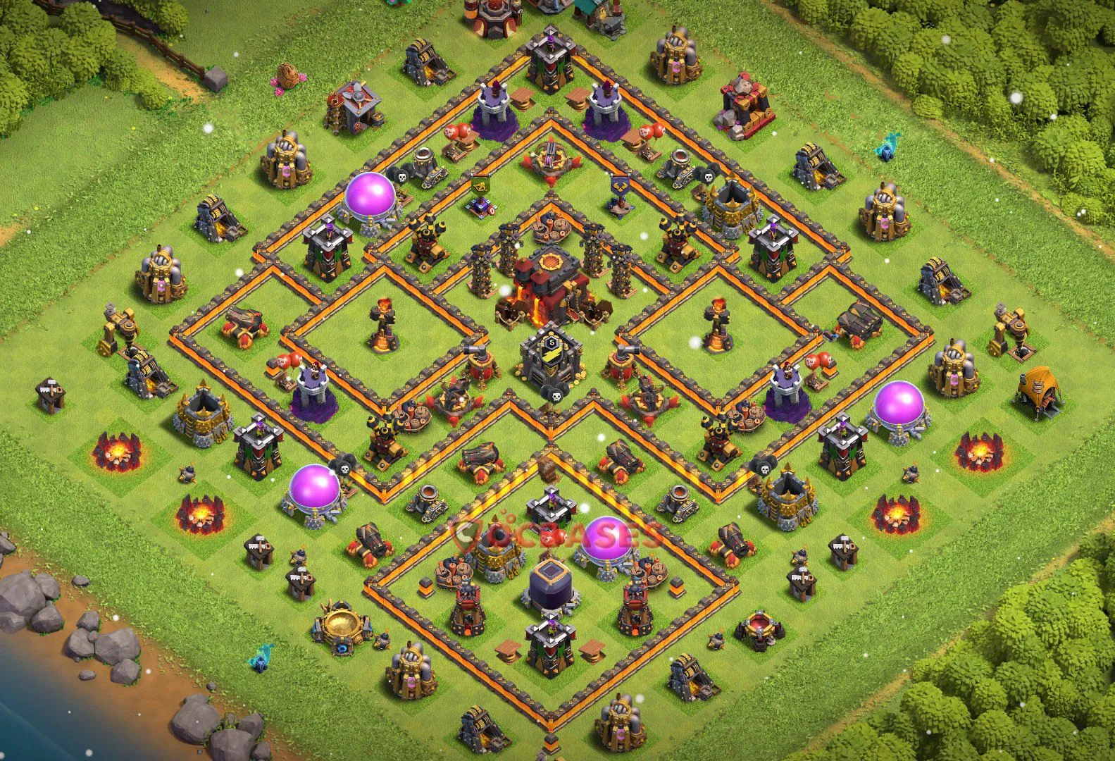 Anti-air (Defense) Base TH10 with Link | Clash of Clans Bases | Layouts ID 9a8hg