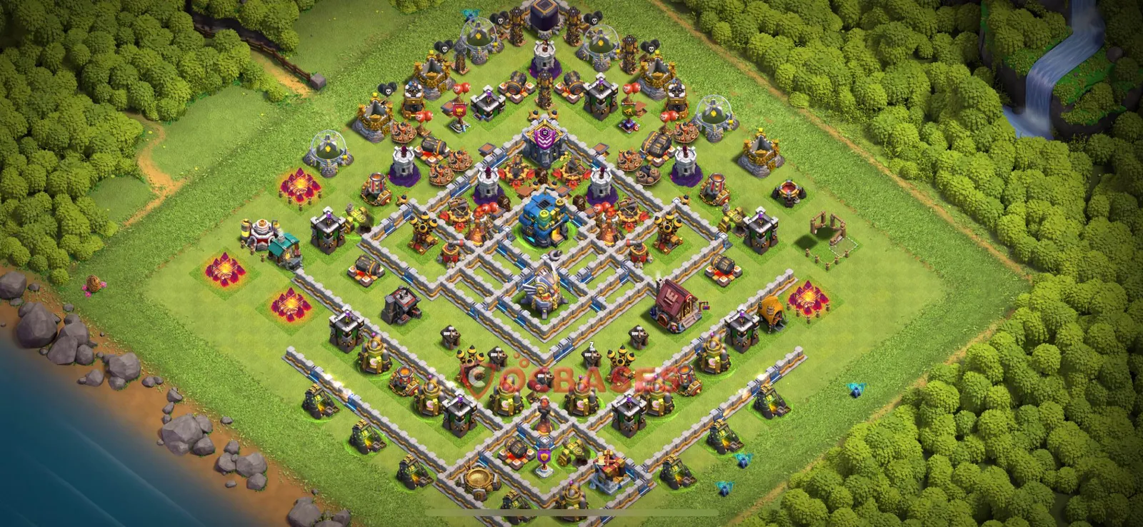 Anti-air (Defense) Base TH12 with Link | Clash of Clans Bases | Layouts ID 9gqv0