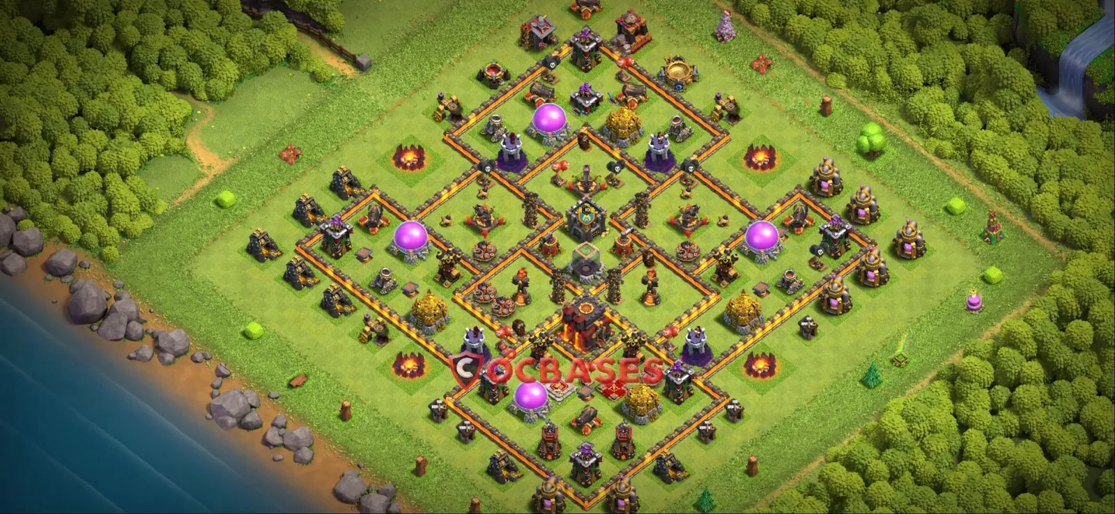 Anti-air (Defense) Base TH10 with Link | Clash of Clans Bases | Layouts ID 9tpgq