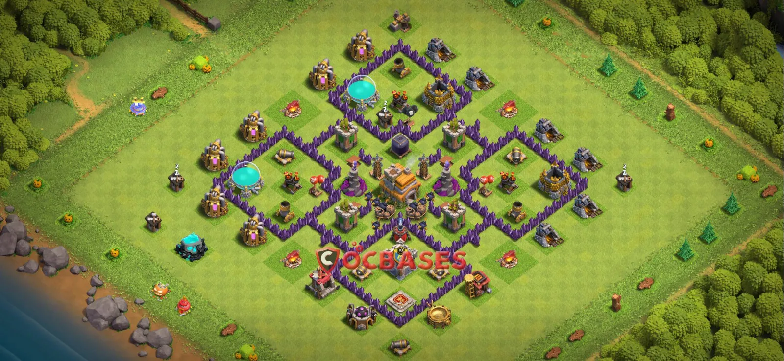 Anti-air (Defense) Base TH7 with Link | Clash of Clans Bases | Layouts ID bahj7