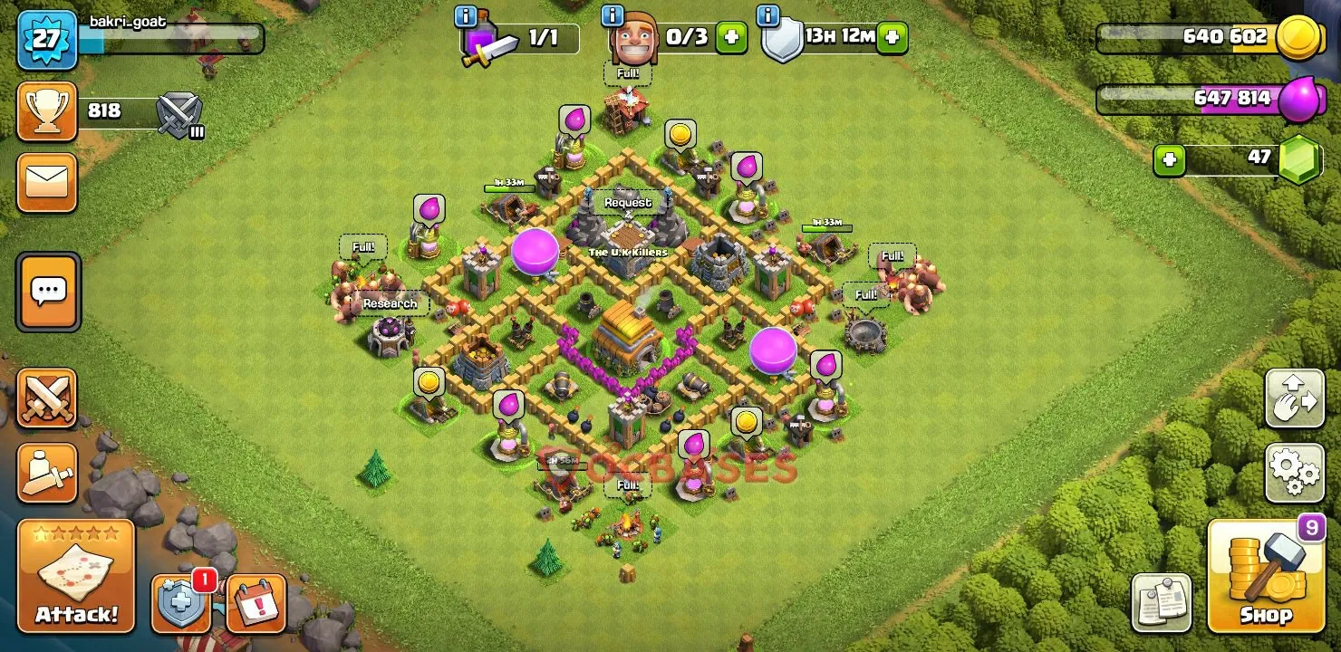 Anti-air (Defense) Base TH6 with Link | Clash of Clans Bases | Layouts ID dxujf