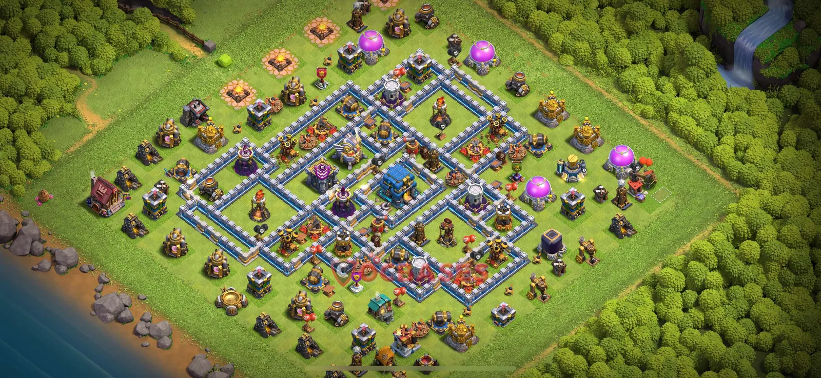 Anti-air (Defense) Base TH12 with Link | Clash of Clans Bases | Layouts ID g5c7p